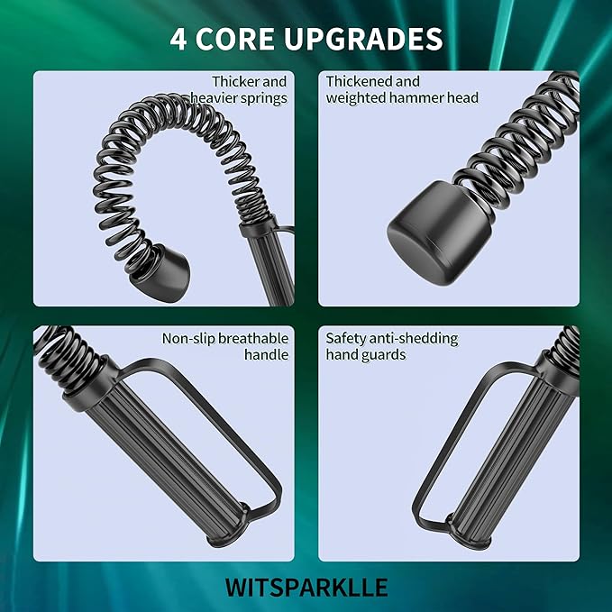 2PCS Ropeless Battle Rope – Portable Workout Ropes for Home Gym with Non-Slip Gloves, Low-Impact
