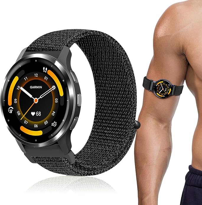 22mm Sport Ankle/Arm Band Compatible with Amazfit Helio, Quick Release Breathable Nylon Bicep Strap