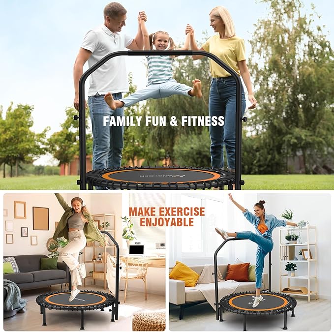Bungee Rebounder Trampoline,ANCHEER 40" Foldable Fitness Trampoline with 4-Level Adjustable
