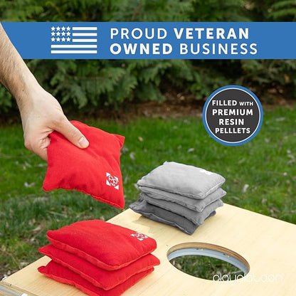 Professional Cornhole Bags - Set of 8 Regulation All Weather Double Sided - Sticky Side/Slick Side