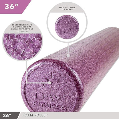 High-Density Round Foam Rollers - 4 Size and 8 Color Options - Massage Rollers for Stretching, Deep