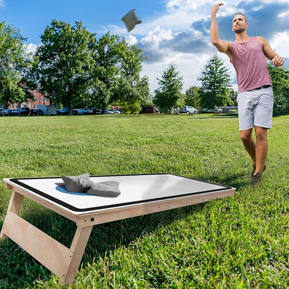 Cornhole Board Set - No Bounce,Regulation Size 4x2 ft,Made of 1/2" Pine Plywood,UV Printing