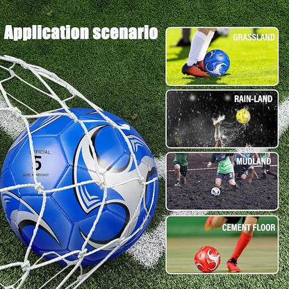 12-Pack Training Soccer Balls Size 5/4/3 with Pump – Bulk Deflated Balls for Teens and Adults
