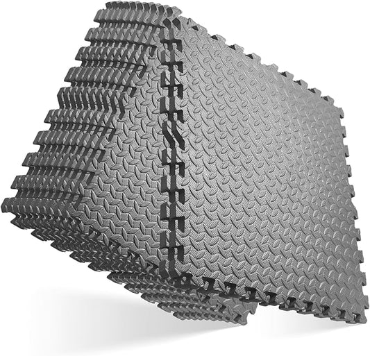 GWT Puzzle Exercise Mat, EVA Foam Interlocking Floor Tiles for Home Gym, Workout Equipment