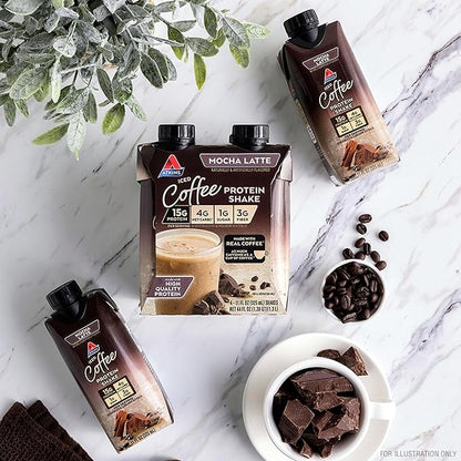Atkins Mocha Latte Iced Coffee Flavored Protein Shake, High Protein, Low Glycemic, Low Carb and Low