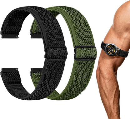 2 Pack Elastic Ankle/Arm Watch Bands Compatible with Garmin Venu 3/Venu 2/Vivoactive 4, Garmin