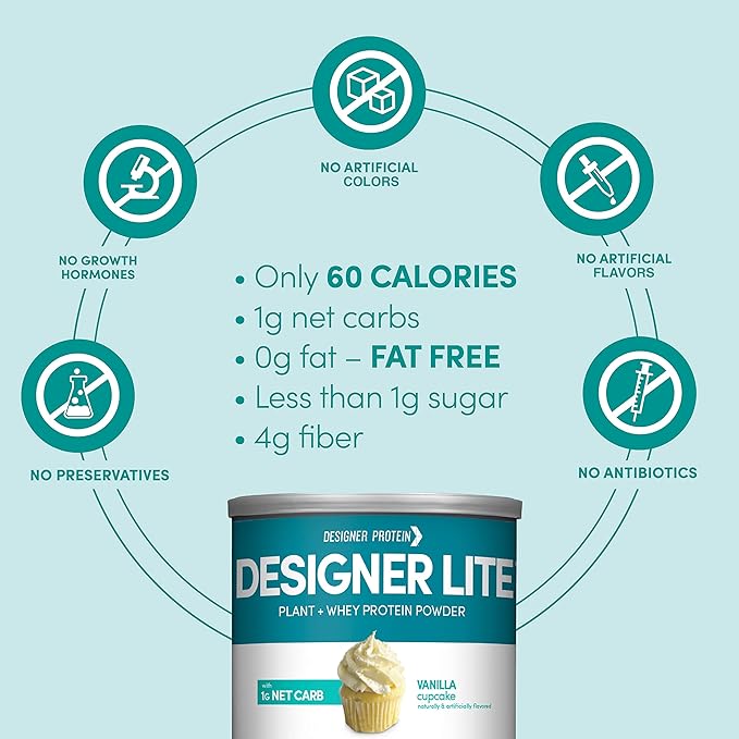 Designer Wellness, Designer Lite, Low Calorie Natural Protein, Prebiotic Fiber, Key Vitamins &