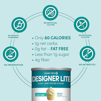 Designer Wellness, Designer Lite, Low Calorie Natural Protein, Prebiotic Fiber, Key Vitamins &