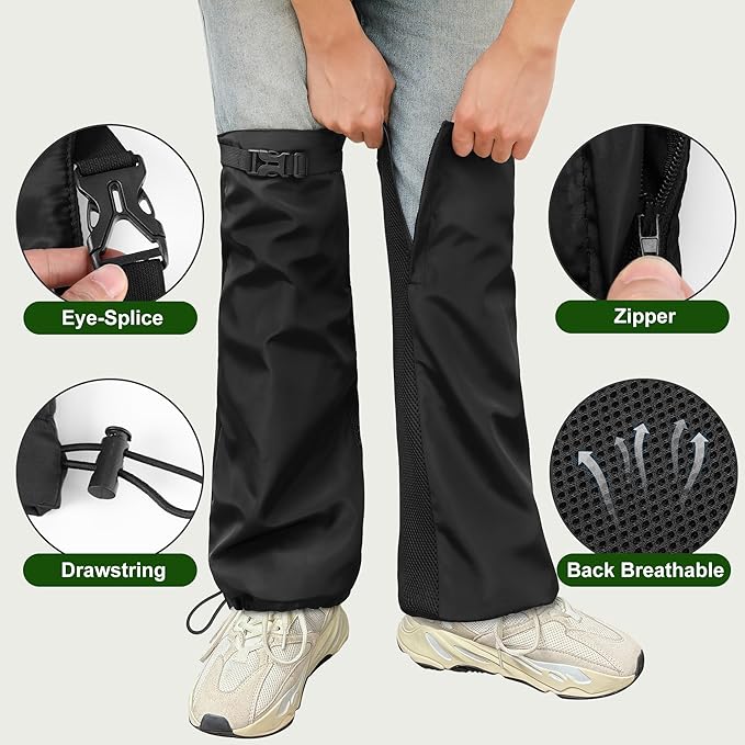 Tlswshsy 2Pcs Lawn Care Leg Gaiters, Breathable Leg Guard for Trimming, Adjustable Garden Trimming