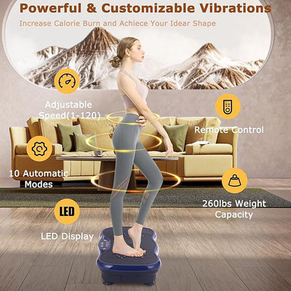 Vibration Plate Exercise Machine, Vibrating Plate Fitness Platform with Remote Control ??Portable