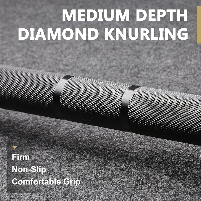 LIONSCOOL 7FT Olympic Barbell for Weightlifting, Power Lifting, 2 Inch Strength Training Bar for