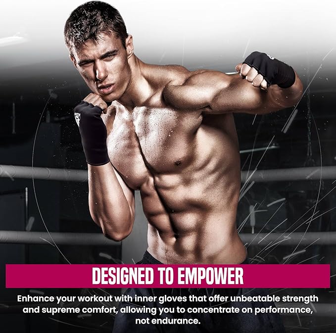RDX Boxing Hand Wraps Inner Gloves Men Women, Half Finger Elasticated Bandages, Under Mitts Fist
