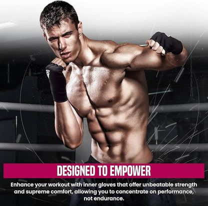 RDX Boxing Hand Wraps Inner Gloves Men Women, Half Finger Elasticated Bandages, Under Mitts Fist