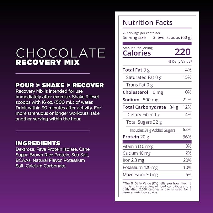Tailwind Nutrition Recovery Mix, 20 Grams Complete Protein, Carbohydrates, and Electrolytes Powder