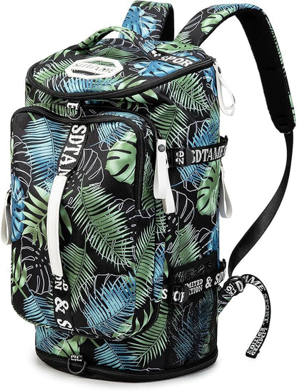Gym Duffle Bag Backpack with Shoe Compartment,4 ways Travel Backpack for Women and