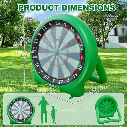 Giant Dart Board Inflatable with Pump, Outdoor and Indoor Soccer Sport Kick Dartboard for Kids and