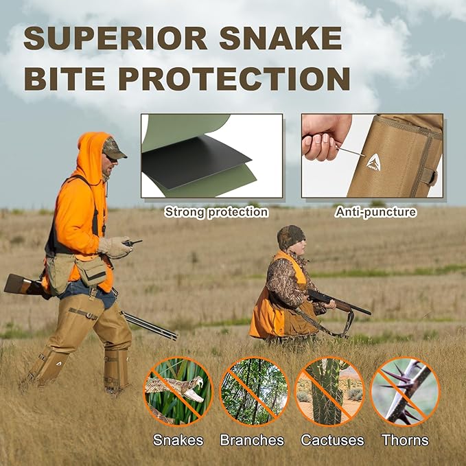 Snake Guard Chaps Waterproof Snake Chaps for Hunting Snake Bite Protection Gear Adjustable Size