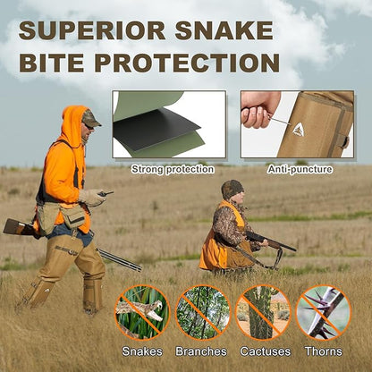 Snake Guard Chaps Waterproof Snake Chaps for Hunting Snake Bite Protection Gear Adjustable Size