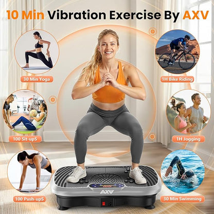 AXV Vibration Plate Fitness Platform Exercise Machine Vibrating Shaking Full Body Shaker Workout