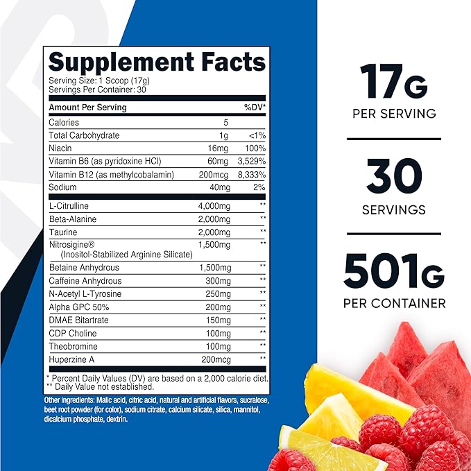 Nutricost Pre-X Xtreme Pre-Workout Complex Powder, Fruit Punch, 30 Servings, Vegetarian, Non-GMO