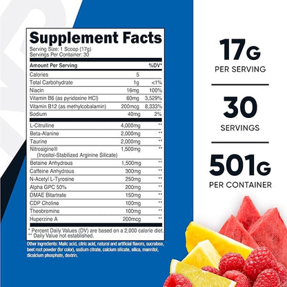Nutricost Pre-X Xtreme Pre-Workout Complex Powder, Fruit Punch, 30 Servings, Vegetarian, Non-GMO