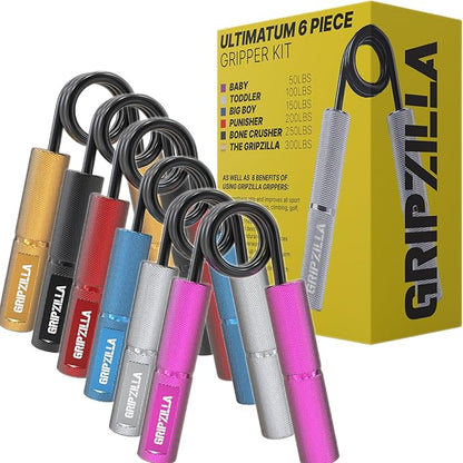 GRIPZILLA Grip Strength Trainer 50-300lb, Hand Gripper Strengthener Workout Kit,Metal No Slip Heavy