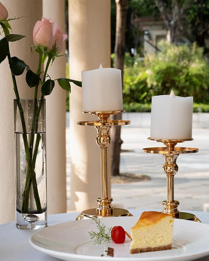 3x3 Flickering Flameless Candles Set of 2,3 inch Real Wax LED 600 Hours Battery Candles with Timer
