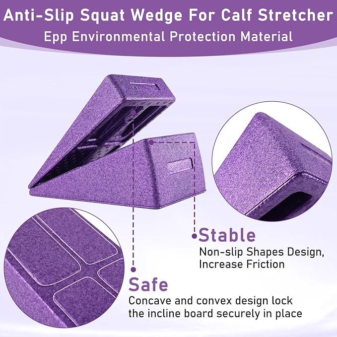 Slant Board Squat Wedge for Calf Stretchingï¼? Pcs 12" x 6.3" Foot Stretcher Balance Board for