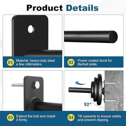 Weight Plate Holder, Wall Mounted Weight Storage Rack for Olympic Weight Plate,Home Gym