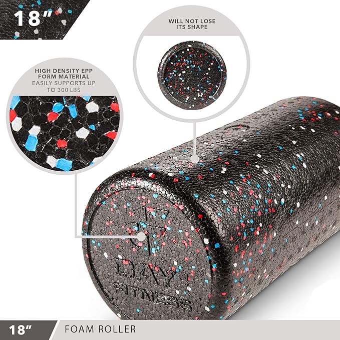 High-Density Round Foam Rollers - 4 Size and 8 Color Options - Massage Rollers for Stretching, Deep