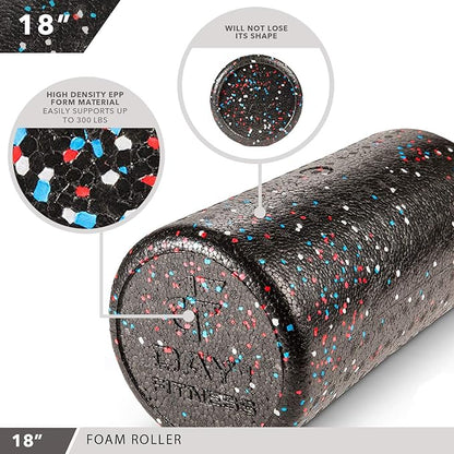 High-Density Round Foam Rollers - 4 Size and 8 Color Options - Massage Rollers for Stretching, Deep