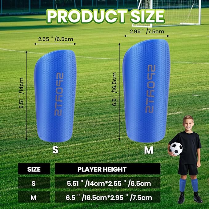Shin Guards Soccer Kids 2025 Version High-Density Foam Soccer Shin Guard with Sleeves Shin