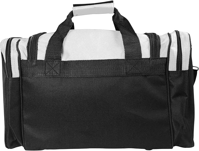 DALIX 17" Duffle Bag Dual Front Mesh Pockets (Black Gold Gray Dark Green Navy Blue Maroon Royal