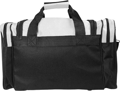 DALIX 17" Duffle Bag Dual Front Mesh Pockets (Black Gold Gray Dark Green Navy Blue Maroon Royal