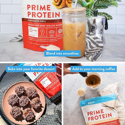 Equip Foods Prime Protein Powder | Clean, Grass Fed Beef Protein Powder for Women & Men | Carnivore