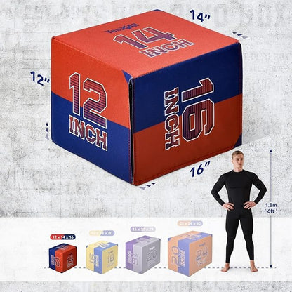 Yes4All 3-in-1 Soft-Padded Plyo Box With Wooden Core, Non-Slip Multi-Use Cushioned Plyometric Jump