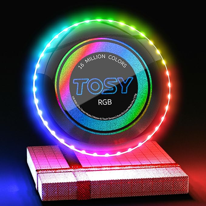 TOSY Flying Disc - 16 Million Colors RGB or 36 LEDs, Extremely Bright, Smart Modes, Camping