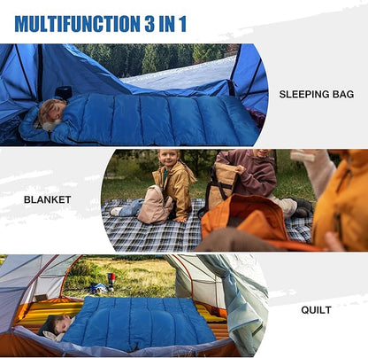 REDCAMP Kids Mummy Sleeping Bag for Camping, 3 Season Cold Weather Sleeping Bag Fit Boys,Girls &