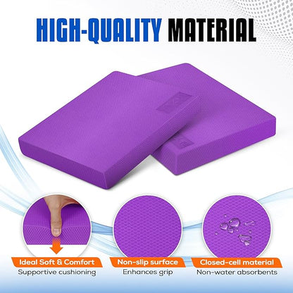 Yes4All Upgraded Size Foam Pad for Exercise, Nonslip Foam Balance Pad Physical Therapy, Yoga &