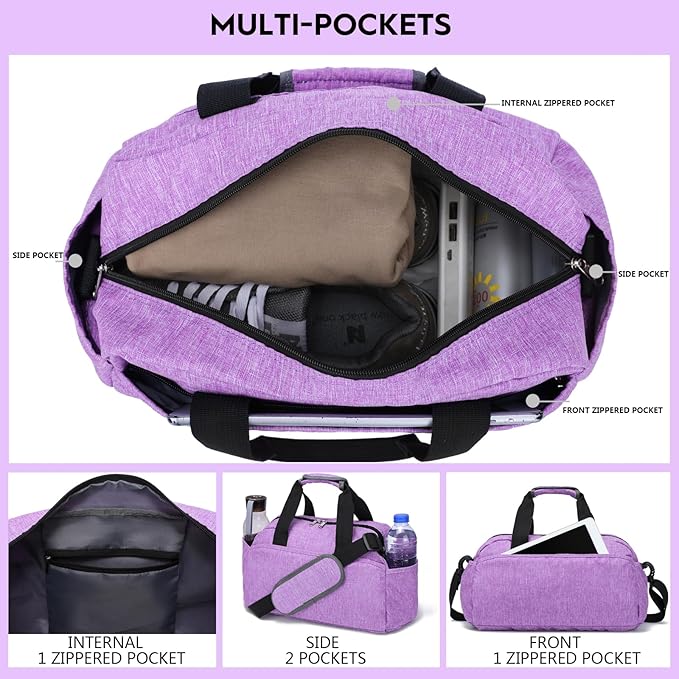 14 inch Small Gym Bag for Women & Men, Mini Duffel Bag for Travel Sports Lightweight Carry On Bag