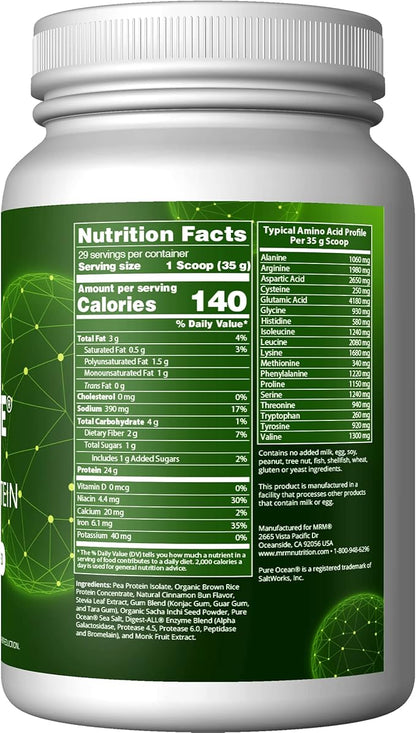 MRM Nutrition Veggie Elite Performance Protein | Cinnamon Bun Flavored| Plant-Based Protein| Easy