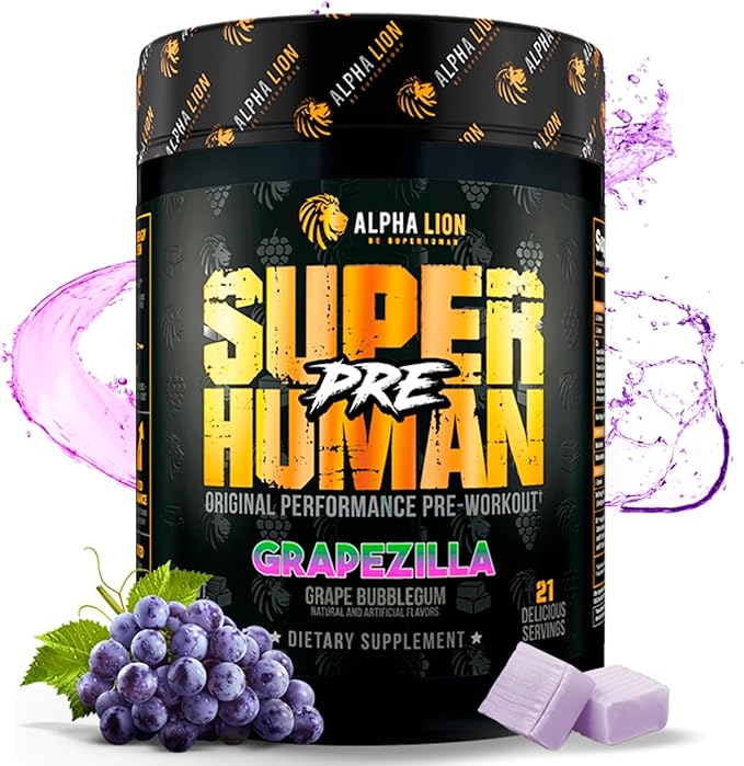 ALPHA LION Superhuman Pre Workout Powder, Beta Alanine, L-Taurine & Tri-Source Caffeine for