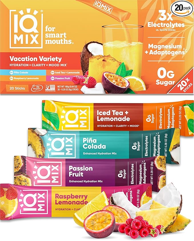 IQMIX Hydration Electrolyte Powder – 4-in-1 Formula for Hydration, Mental Clarity, Mood and