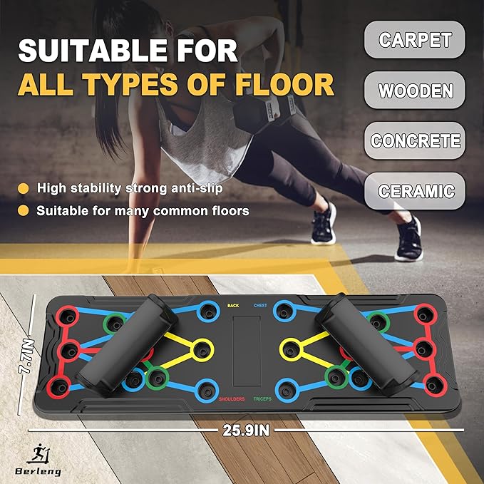 Solid Push Up Board 15 in 1 Home Workout Equipment Multi-Functional Pushup Stands System Fitness