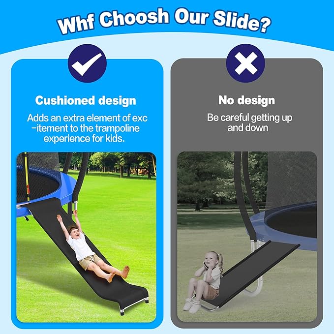 Trampoline Ladder Slide Kit, Trampoline Universal 3 Steps Wide Ladder & Buffer Slide,Universal Step