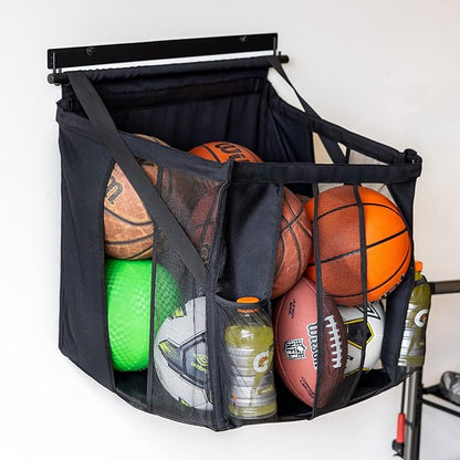 StoreYourBoard Basketball Wall Mount, Sports Ball Rack, 20x18x22 Ball Storage for 50 lbs of
