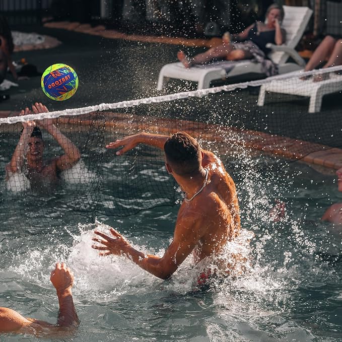 YANYODO Swimming Pool Waterproof Beach Volleyball, Soft Indoor Outdoor Size 5 Volleyball with Pump