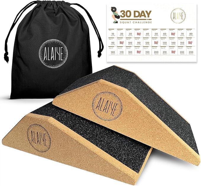 Squat Wedge Blocks (Set of 2) ??Non-Slip Slant Boards for Lower Body Workouts, Ankle and Calf