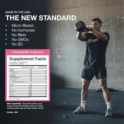 RAW Whey Isolate Protein Powder, Strawberry BumCake (CBUM Itholate Protein) - 100% Grass-Fed Sports
