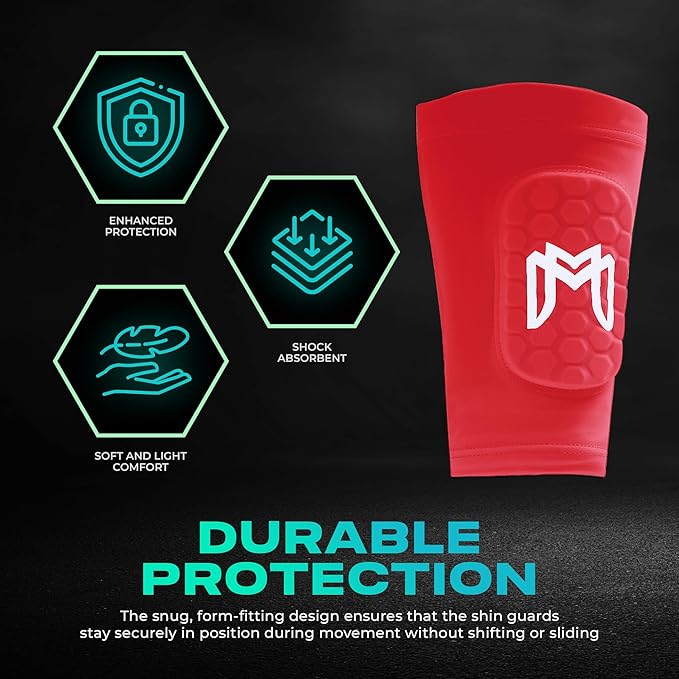 Mini Shin Guards Soccer – Built in Shin Pad Sleeves for Mens, Women, Teens - Small Shin Guards
